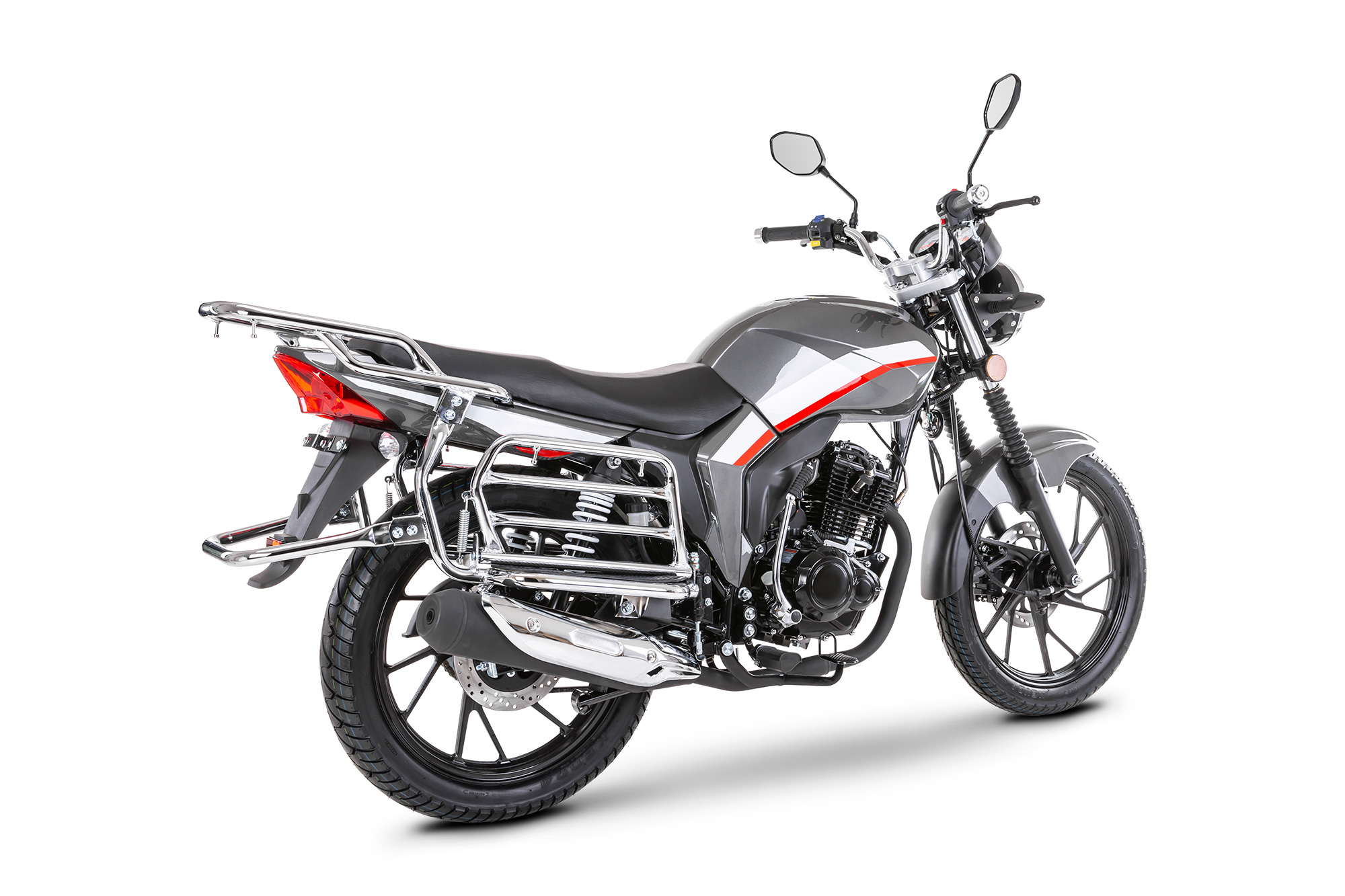 Motorrad Fighter 125 C-RS grau 90 km/h Euro 5+ Schaltmoped Mokick Kleinkraftrad