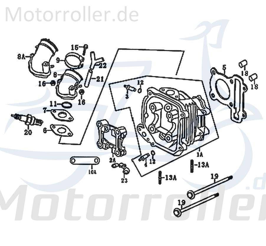 Halter 0 Sekundärluftsystem am Zylinderkopf Rex 125ccm 4Takt Motorroller.de Halterung Haltebügel Halteblech Halte-Blech Halte-Bügel 125ccm-4Takt