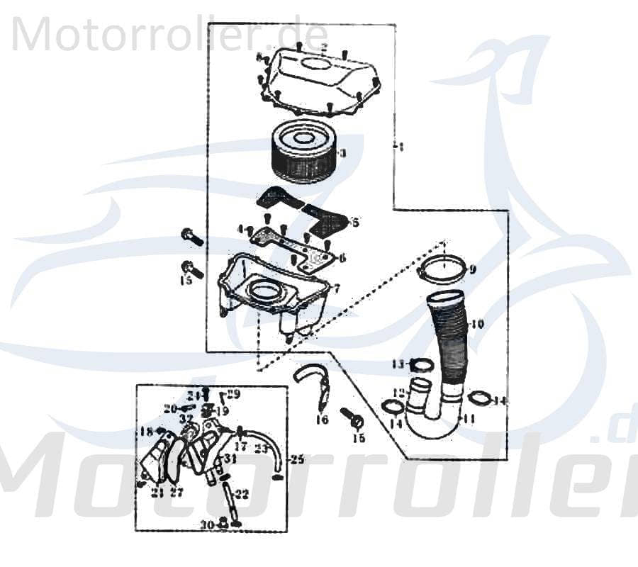 Klemmschelle Rex RS125 Clip Halter Halteclip 125ccm 4Takt Motorroller.de Klemme 125ccm-4Takt Scooter Speedy 125 QM125T-10A Ersatzteil Service