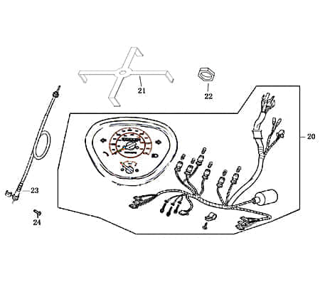 Rex Bergamo 50 Tachowelle Roller 50ccm 4Takt 44830-F8-9000 Motorroller.de Tachoantrieb Tacho-Welle Tachometerwelle Tachoantriebswelle Tacho-Antrieb