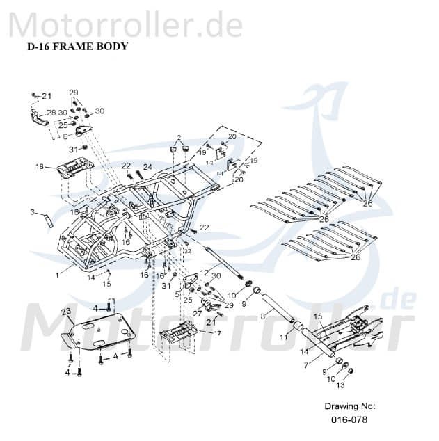 Aeon Cobra 320 Kennzeichenhalter 320ccm 4Takt 33717-201-000 Motorroller.de Nummernschildhalter Kennzeichen-Halter Kennzeichenhalterung Quad ATV UTV