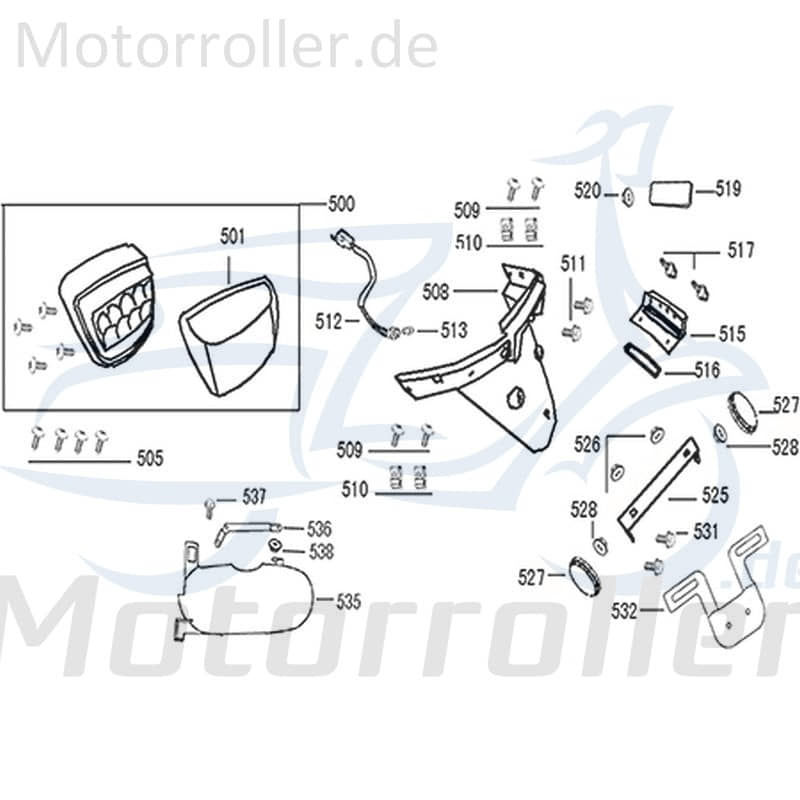 Kreidler Flory Classic 50 Kotflügel 50ccm 4Takt 80105-ALA6-9000 Motorroller.de schwarz Hinterrad Spritzschutz Schutzblech Schutz-Blech Radabdeckung
