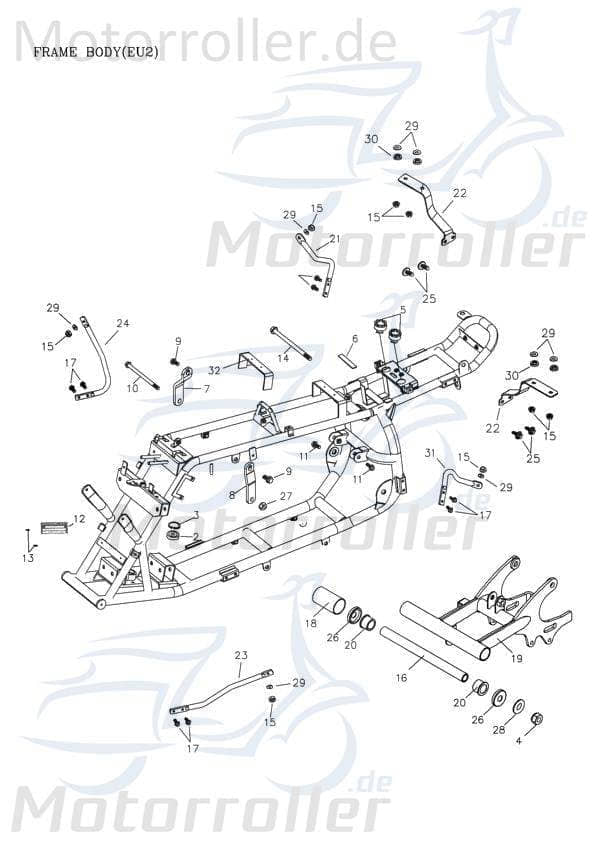 Adly Halteplatte hinten unten Metallplatte Halter 50ccm 2Takt Motorroller.de Stahlplatte Montageschiene Fixierung Halterung Montageplatte Grundplatte