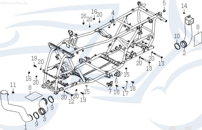 Rex Quad 50 Hitzeschutzplatte Paltte 50ccm 2Takt 52846-SK9-01 Motorroller.de Hitzeschutzschild Minarelli liegend ATV Explorer Argon 750 EFI XL DLX UTV