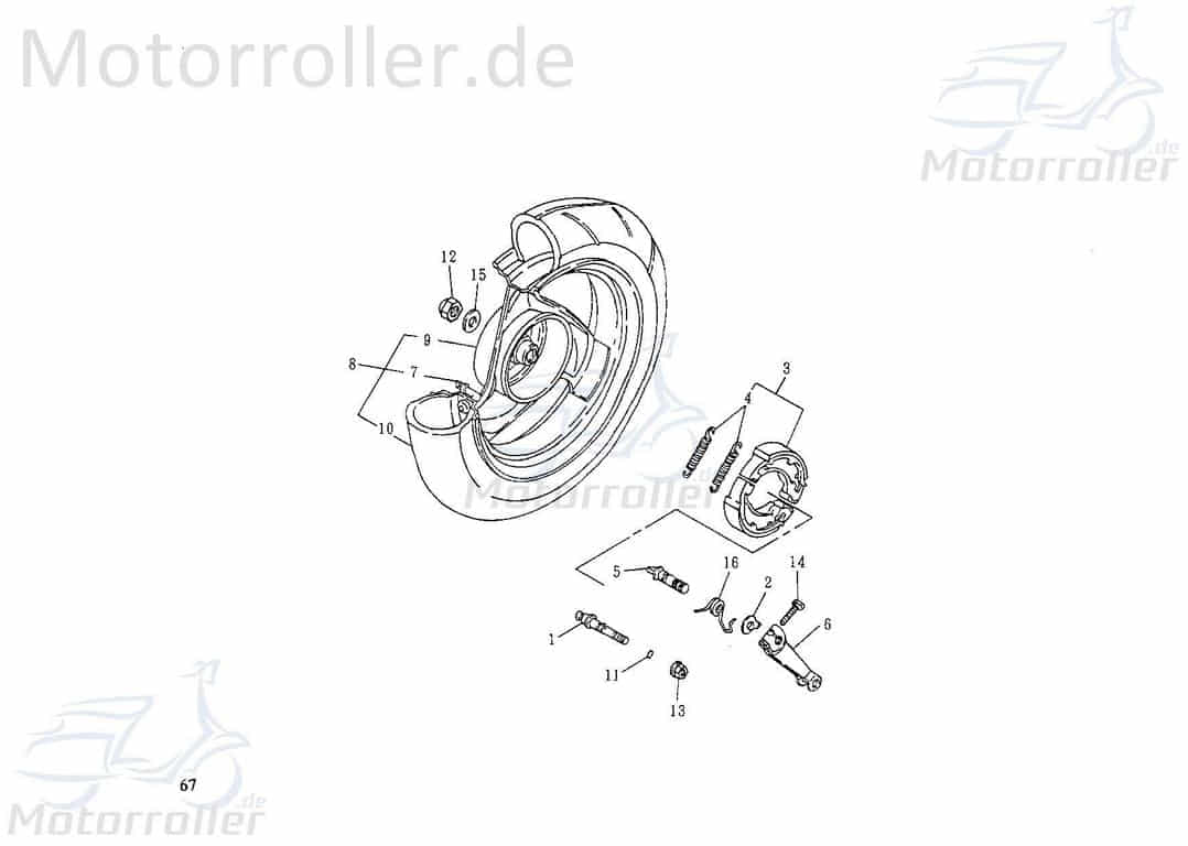 SMC Extra 50 S Hinterrad komplett 50ccm 2Takt 42800-NDF-00 Motorroller.de hinten Hinterrad-Felge Hinterradfelge Hinter-Rad Heck-Rad Extra 50 S 50kmh