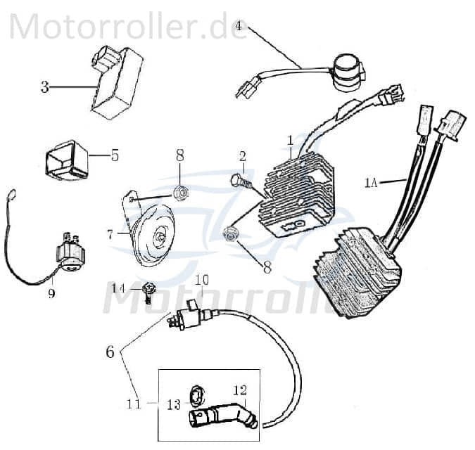 CDI Zündbox offen AGM GMX 450 One JSD50QT-13 50ccm 4Takt Motorroller.de Steuergerät CDI-Einheit Blackbox Zündeinheit 125ccm-4Takt Scooter Ersatzteil