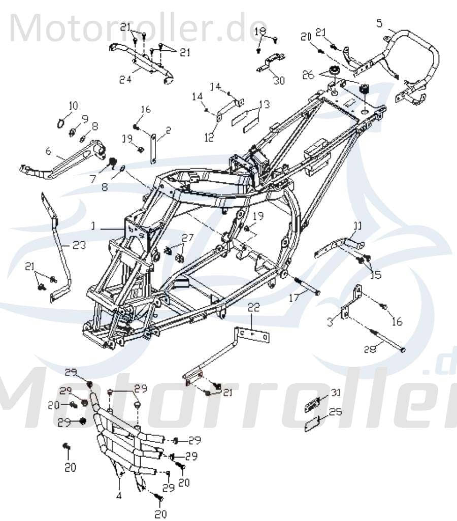 Adly ATV 50 RS XXL AC Bundmutter 50ccm 2Takt 90351-10000 Motorroller.de Sechskantmutter Flanschmutter Sechskant-Mutter Flansch-Mutter Maschinenmutter