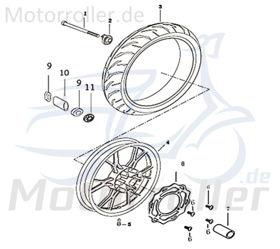 Buchse Vorderrad links Kreidler DICE SM 50 LC Motorrad 733191 Motorroller.de Hülse Distanzhülse Lagerbuchse Distanz-Hülse Distanzbuchse Passhülse