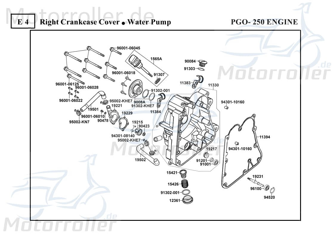 PGO Bugrider 250 Simmering 12x20x4mm Simmerring Abdichtring 250ccm 4Takt 91201-KKJ9-004.0 Motorroller.de Wellendichtring Dichtringe Radialdichtring