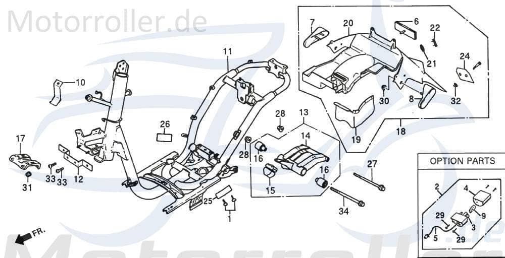 Daelim Message 50 Kotflügel 50ccm 2Takt 80105-SE5-5100-EU Motorroller.de Spritzschutz Schutzblech Schutz-Blech Radabdeckung Innenkotflügel Radlauf