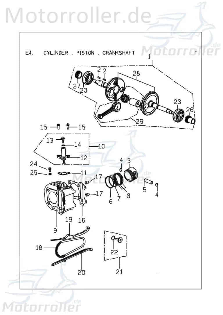 PGO T-Rex 150 Kurbelwelle Roller 150ccm 4Takt C50665000002 Motorroller.de Motorwelle Kolbenantriebswelle Crankshaft Kurbel-Welle Motor-Welle Scooter