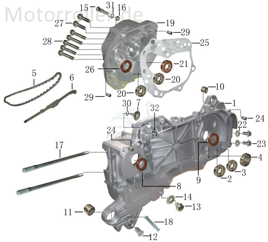 Bundschraube M8x1.25x40mm mit Bund verzinkt AGM 50ccm 4Takt Motorroller.de Maschinenschraube Flanschschraube Flansch-Schraube Maschinen-Schraube