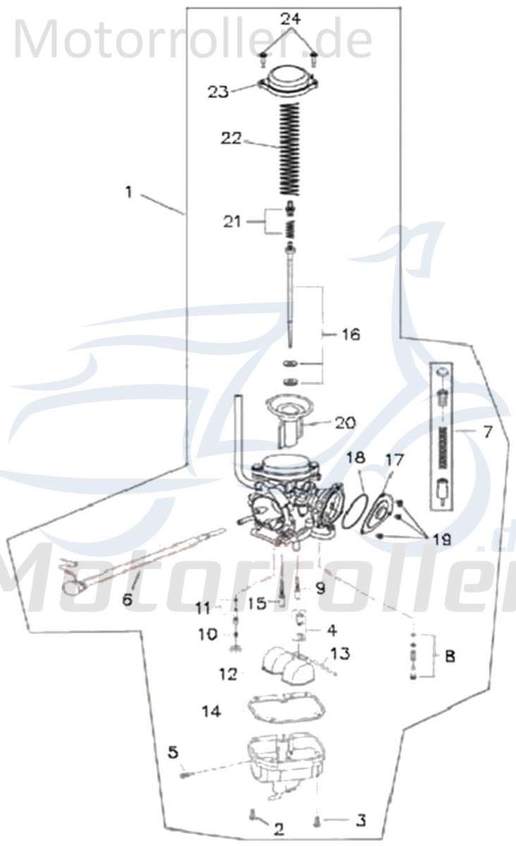 Vergaser Adly ATV 300 Crossroad Sentinel Quad 272ccm 4Takt Motorroller.de Schwimmer-Vergaser Carburetor Carburateur Benzin-Vergaser Vergaseranlage UTV