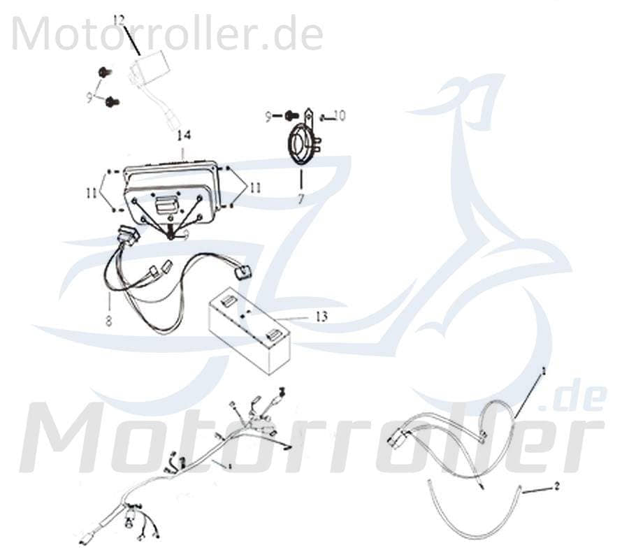 Kreidler e-Florett 3.0 Kabelbaum Controller Stromverteiler Kabel-Set 733651 Motorroller.de Kabelsatz Kabelbündel Kabel-Satz Elektroroller E-Roller