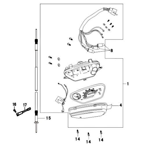 Tachometer komplett Motorroller Rex RS450 86235