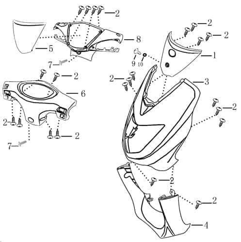 Lenkerverkleidung schwarz Cover Abdeckung 1020401-2(86)