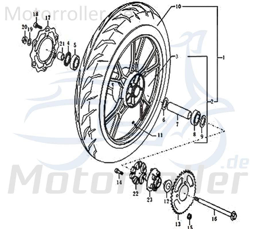 Kreidler Supermoto 125 DD Ruckdämpfer Hinterrad 91622 Motorroller.de SM 125i Pro Moped Ersatzteil Service Inpektion Direktimport
