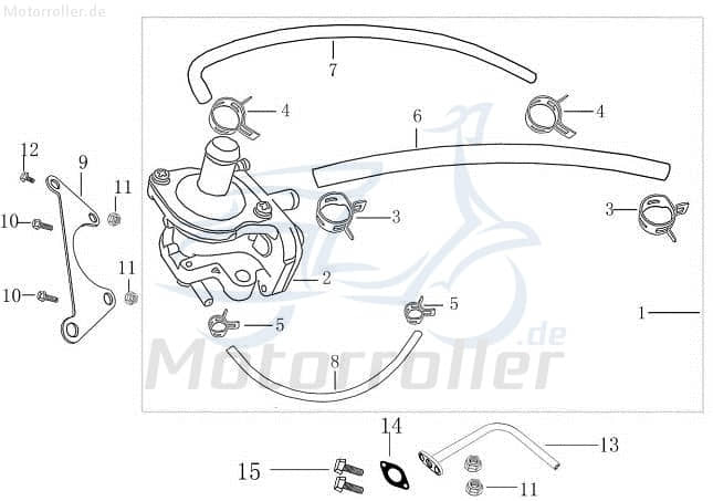 AGM Fighter 50 One Schlauch SLS 50ccm 2Takt 2210001-18 Motorroller.de Sekundärluft Gummischlauch Leitung 1E40QMB Scooter Jonway Florett 50 RS DD