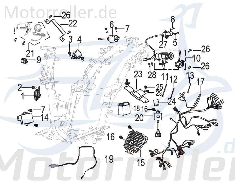 SMC Kabel Lufttemperatursensor Kreidler Scooter 49011S010000 Motorroller.de Stromkabel Stromleitung Elektrokabel Elektroleitung Elektro-Kabel Moped