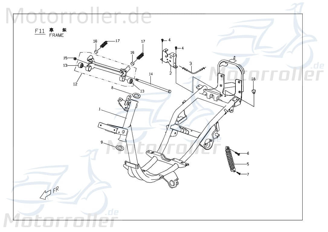 Federbein hinten schwarz Dämpfer P54810000002