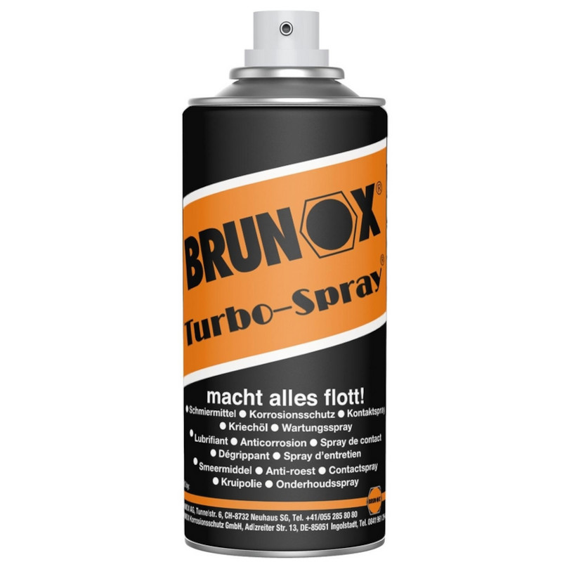Universalöl Brunox Turbo Spray Schmiermittel Korrosionsschutz Kontaktspray Kriechöl Reinigungsspray Roller Motorrad Moped