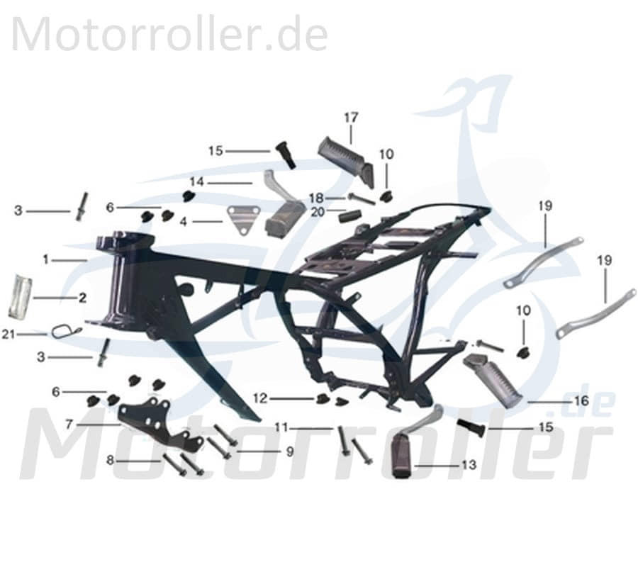 Kreidler DICE CR 125i Fußraste hinten links 780007 Motorroller.de Fußablage Fußtritt Motorrad