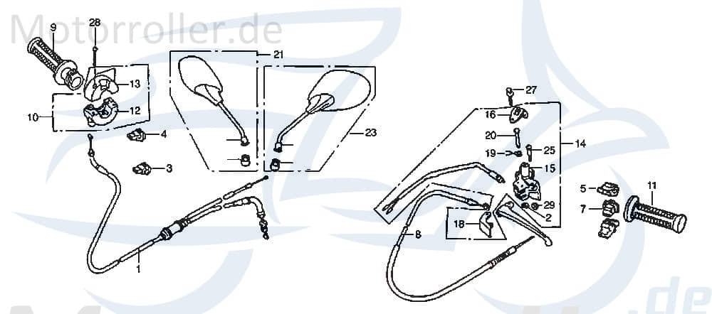 Hebelhalter links komplett 53172-SC1-0002