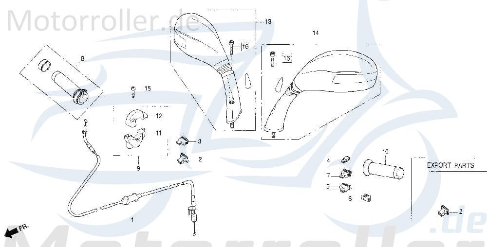 Aprilia Amico Blinkerschalter 50ccm 2Takt 35200-SC1-0240-M1 Motorroller.de Blinker-schalter BlinkerSwitch Blinkerknopf Scooter AREA 51 LC Ersatzteil