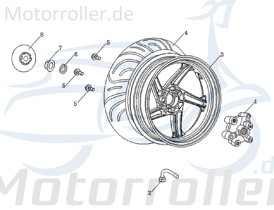 Mutter M16x1.5mm selbstsichernd Rex Scooter GB-T6187-M16X1.5 Motorroller.de Sechskantmutter Flanschmutter Bundmutter Sechskant-Mutter Flansch-Mutter