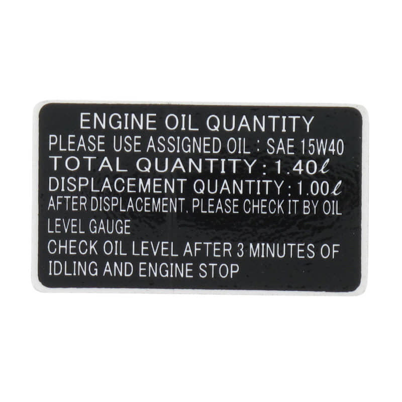 Aufkleber Motorölnotiz C76031300001
