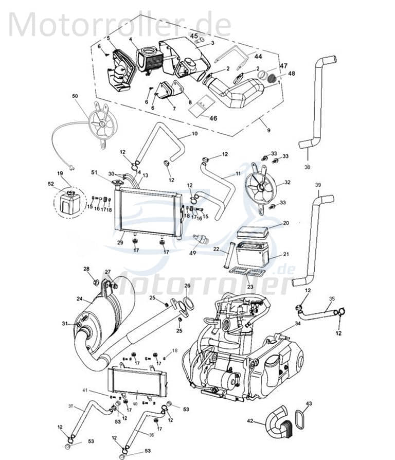 PGO Bugrider 250 Thermoschalter 250ccm 4Takt M25010200005 Motorroller.de für Kühlerventilator Gewinde 16x1,5mm Temperaturschalter Überhitzungsschalter