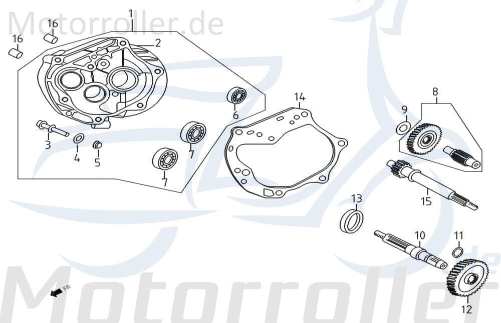 PGO Stranger 50 Dichtung Getriebedeckel E0914 Motorroller.de Getriebedeckeldichtung Getriebedichtung Yiying Benzhou
