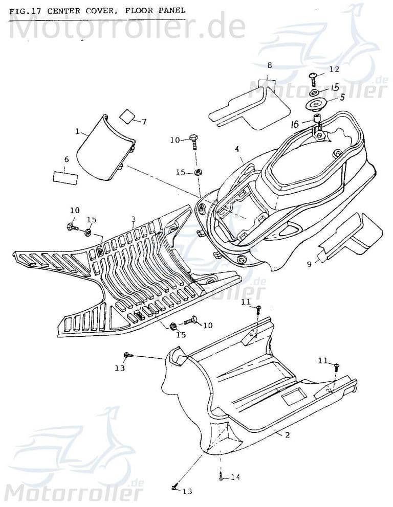 Adly Trittbrett schwarz Scoody 50 Trittplatte 50ccm 2Takt Motorroller.de Tritt-Brett Fußplatte Fußbrett Bodenbrett Fußraumboden Fuß-Brett Boden-Brett
