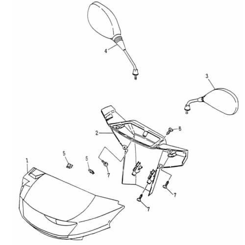 Rückspiegel links Seitenspiegel Lenkeranbauteile 75900