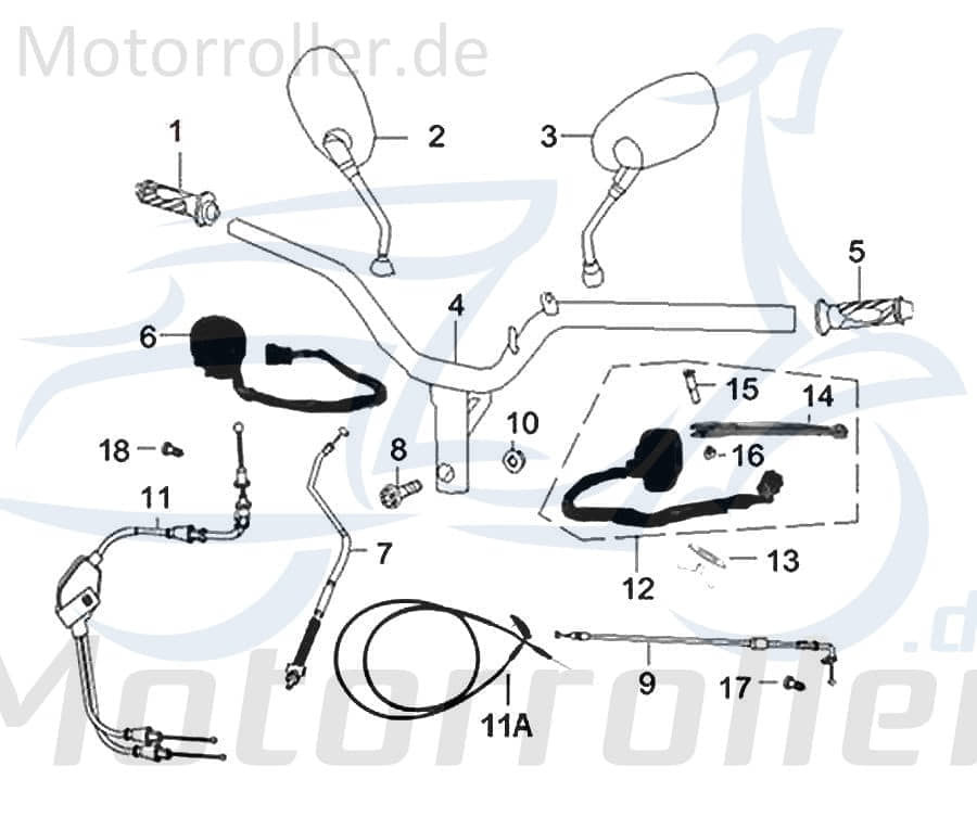 SMC Bundmutter M10x1.25 Keeway Agora 50 Scooter B04171012555 Motorroller.de Sechskantmutter Flanschmutter Sechskant-Mutter Flansch-Mutter Bund-Mutter