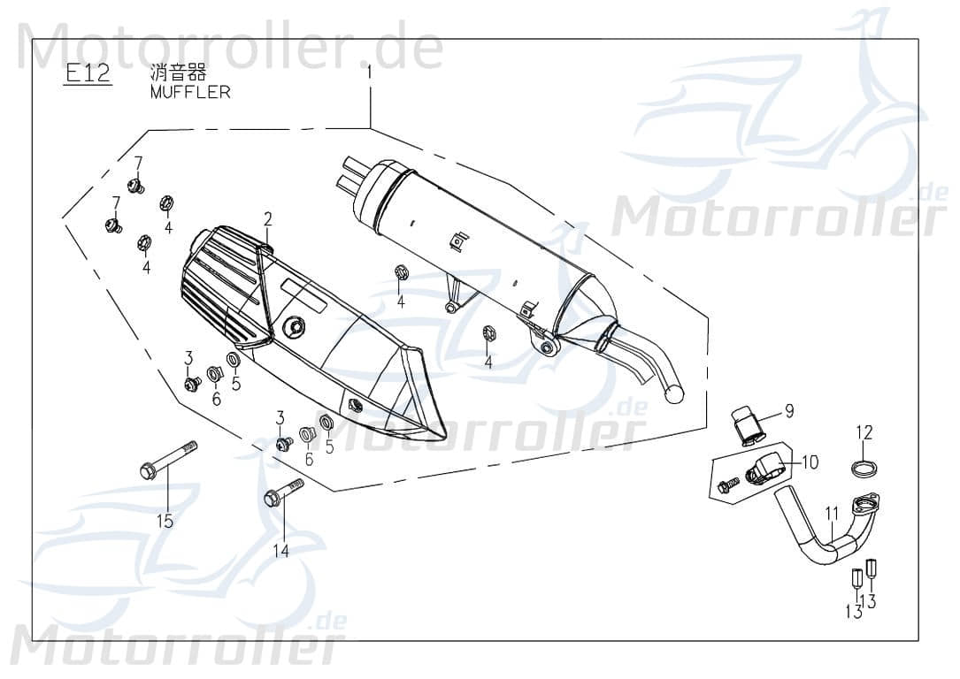 Auspuffblende Auspuff Hitze-Blech M22810100002
