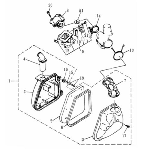 SMC Scooter Luftfilter Luft-Filter 50ccm 2Takt 13410-NCF-02 Motorroller.de Luftfilterkasten Luftfiltergehäuse Luftfiltermatte Luftfilter-Kasten Rex