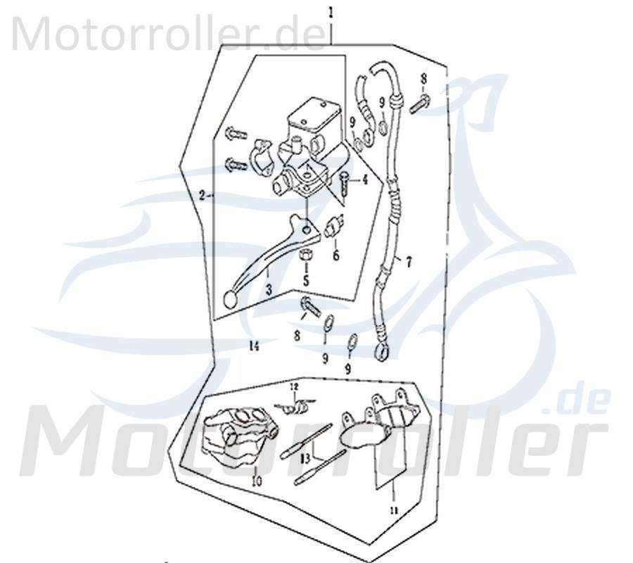Haltebolzen Bremsbeläge Haltezapfen Scooter 305-HDDMI-001-019 Motorroller.de Arretierbolzen Haltestft Arretierzapfen Moped Ersatzteil Service
