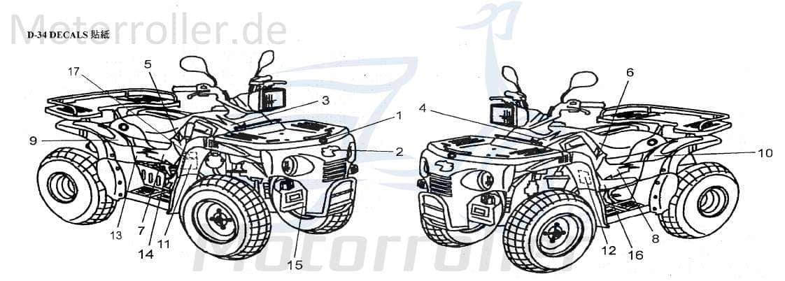 Aufkleber Dekor 87748-159-000 von Motorroller.de
