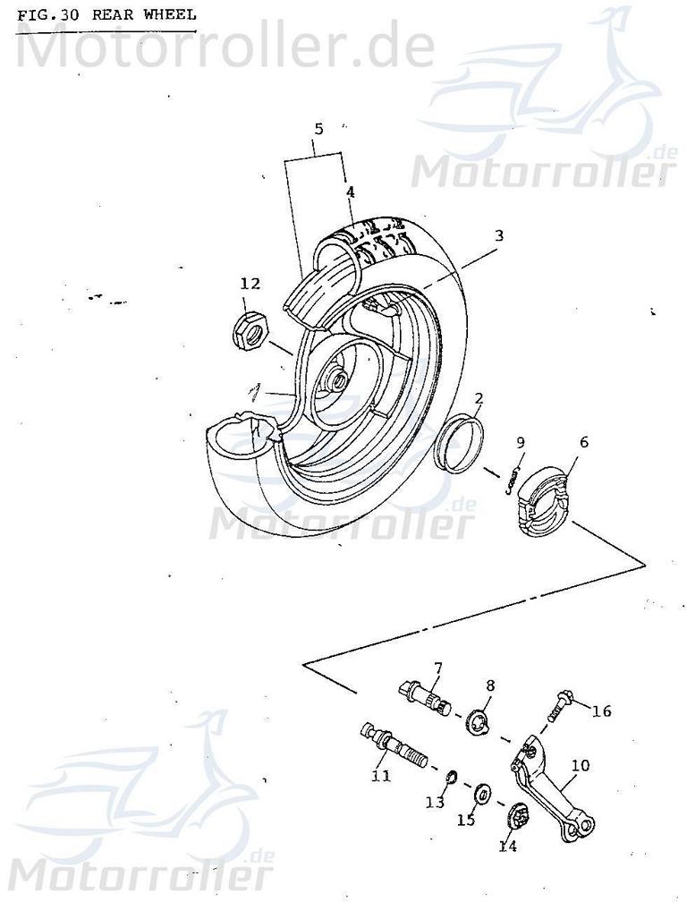 Bremsbacken Satz hinten komplett AWA-1PE40QMB-122