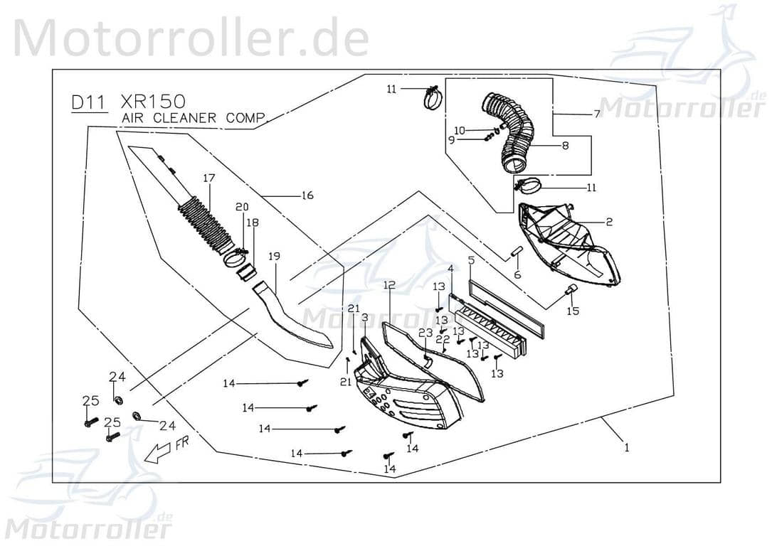 PGO X-RIDER 150 Luftfilterkasten 50ccm-2Takt Luft-Filter ATV 150ccm 4Takt X52620000001 Motorroller.de Luftfiltergehäuse Luftfiltermatte komplett Quad