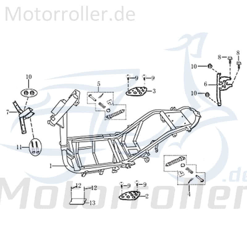 Kreidler Florett 50 1.0 Elektro Rahmen 50ccm elektro 703049 Motorroller.de Gestell Metallrahmen Fahrgestell Rahmenteil Grundgerüst Fahrzeugrahmen