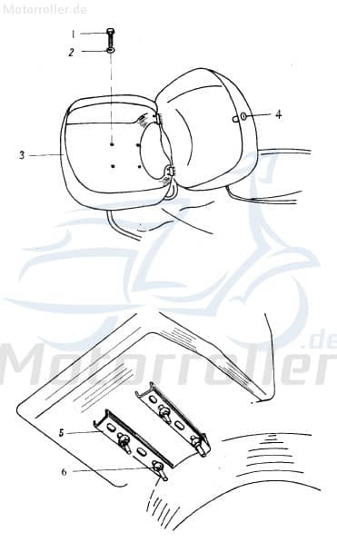 Sundiro XDZ 50 TA Topcase Schloss Verriegelung FIG. 36 NO. 04 Motorroller.de Gepäckbox Kofferträger Cargobox Scooter Eppella Ersatzteil