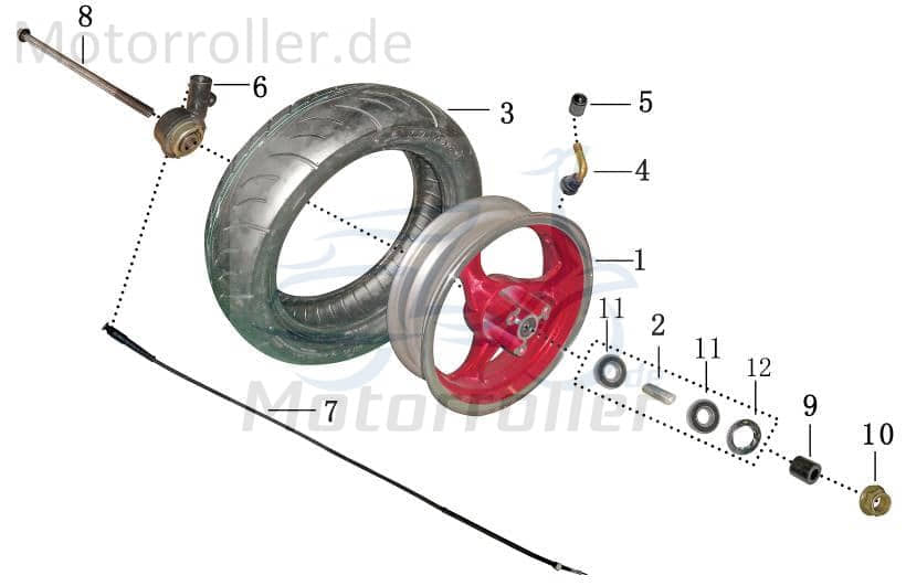 Buchse Distanzhülse links d12xD20x18mm YYB950QT-2-09009