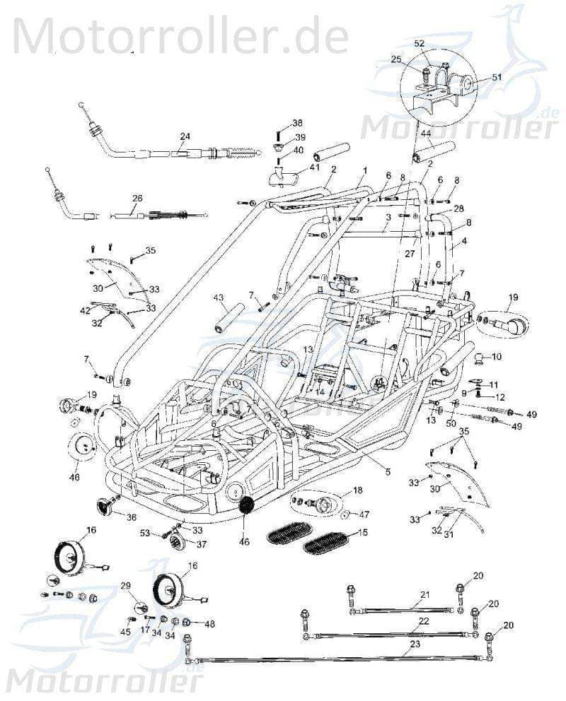 Schraube M8x1.25mm Kasea BUGGY 250 Flanschschraube BCB-13792 Motorroller.de Bundschraube Maschinenschraube Flansch-Schraube Maschinen-Schraube Service
