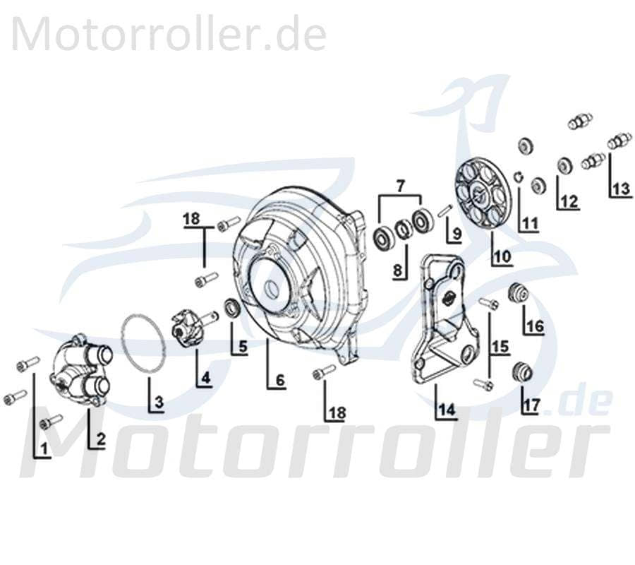 Kreidler Galactica 3.0 LC 50 DD Abdeckung 50ccm 2Takt 14151-ES5B-9000 Motorroller.de Kappe Deckel Schutz Verkleidung Platte Cover Blende Schutzhaube