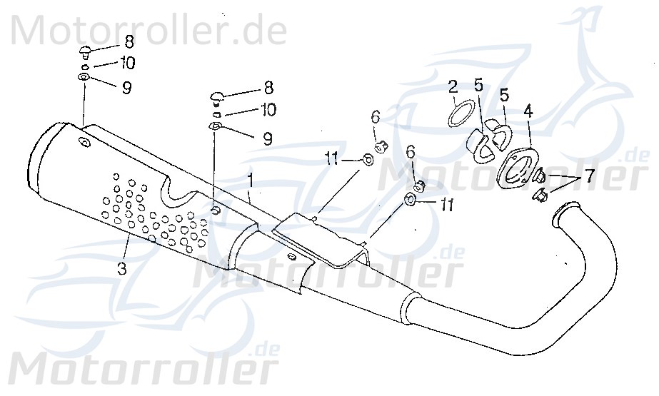 SMC Chopper 125 Auspuffring Roller 125ccm 4Takt 31621-CHP-00 Motorroller.de Haltering Auspuffhaltering 125ccm-4Takt Scooter Ersatzteil Service