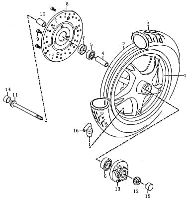 Vorderrad komplett Vorderrad-Felge Motorroller 89800