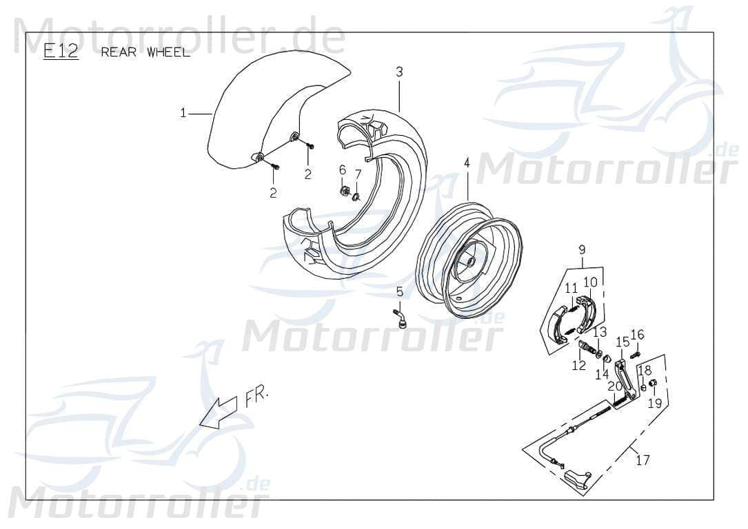 PGO Feder Bremsarm hinten G-Max 50 Naked Bremsarmfeder 4Takt C154D080000 Motorroller.de PGO C1 125ccm-4Takt T-Rex 125 Mokick Ersatzteil Service
