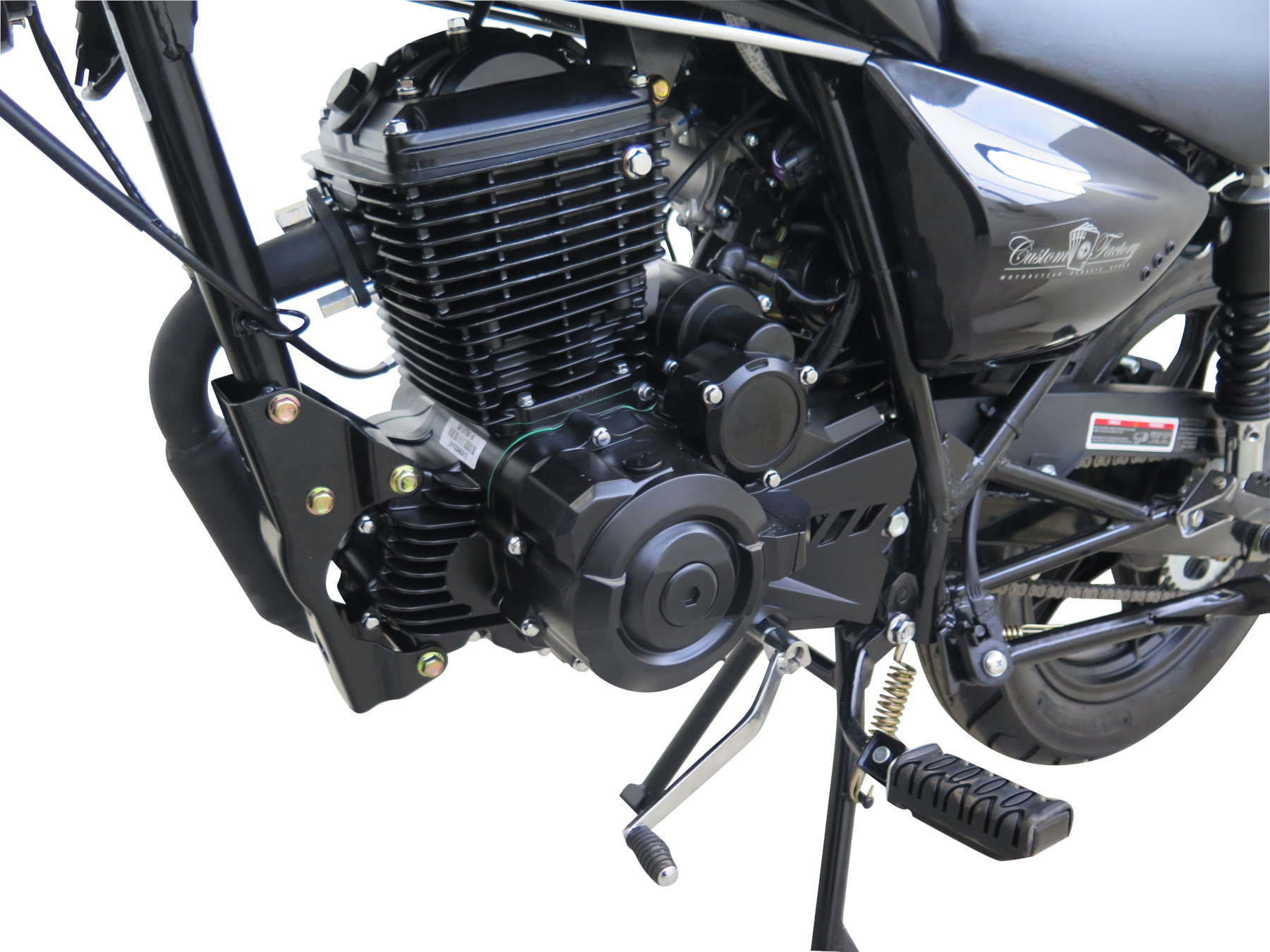 Motorrad Fighter 125 C-S schwarz matt 90 km/h Euro 5+ Schaltmoped Chopper 125ccm 4 Takt Leichtkraftrad Krad Kraftrad